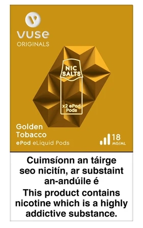 Vuse Golden Tobacco 18mg Pods 2pck